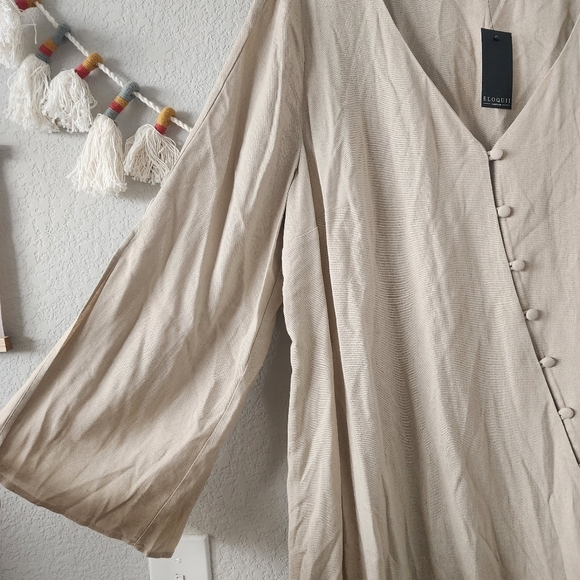 Eloquii Beige Button-Down Dress - Picture 6 of 12